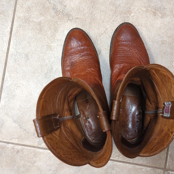 Vintage Nocona Smooth Ostrich - 10.5D Cognac - Picture 8 of 12